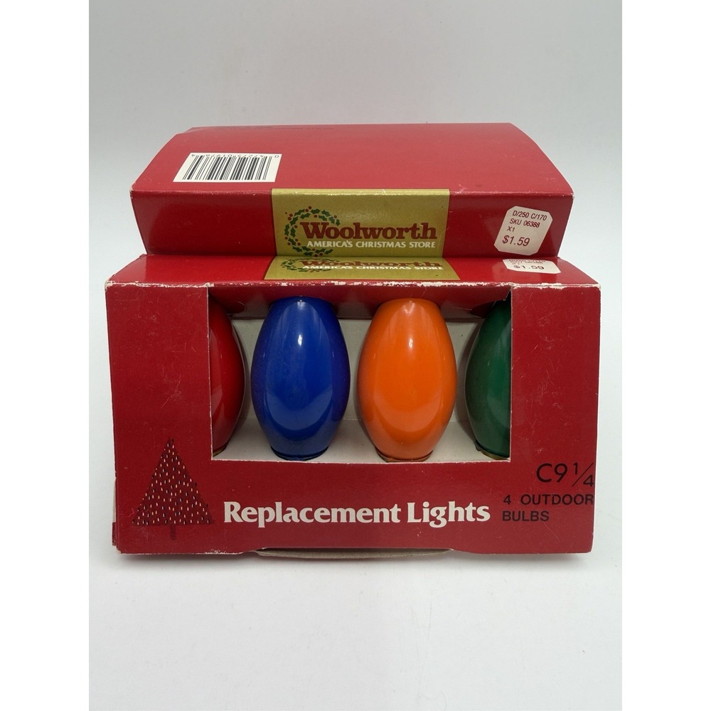 Vintage Woolworth Christmas Shop C9 Holiday REPLACEMENT Light Bulbs NOS 16 Bulbs